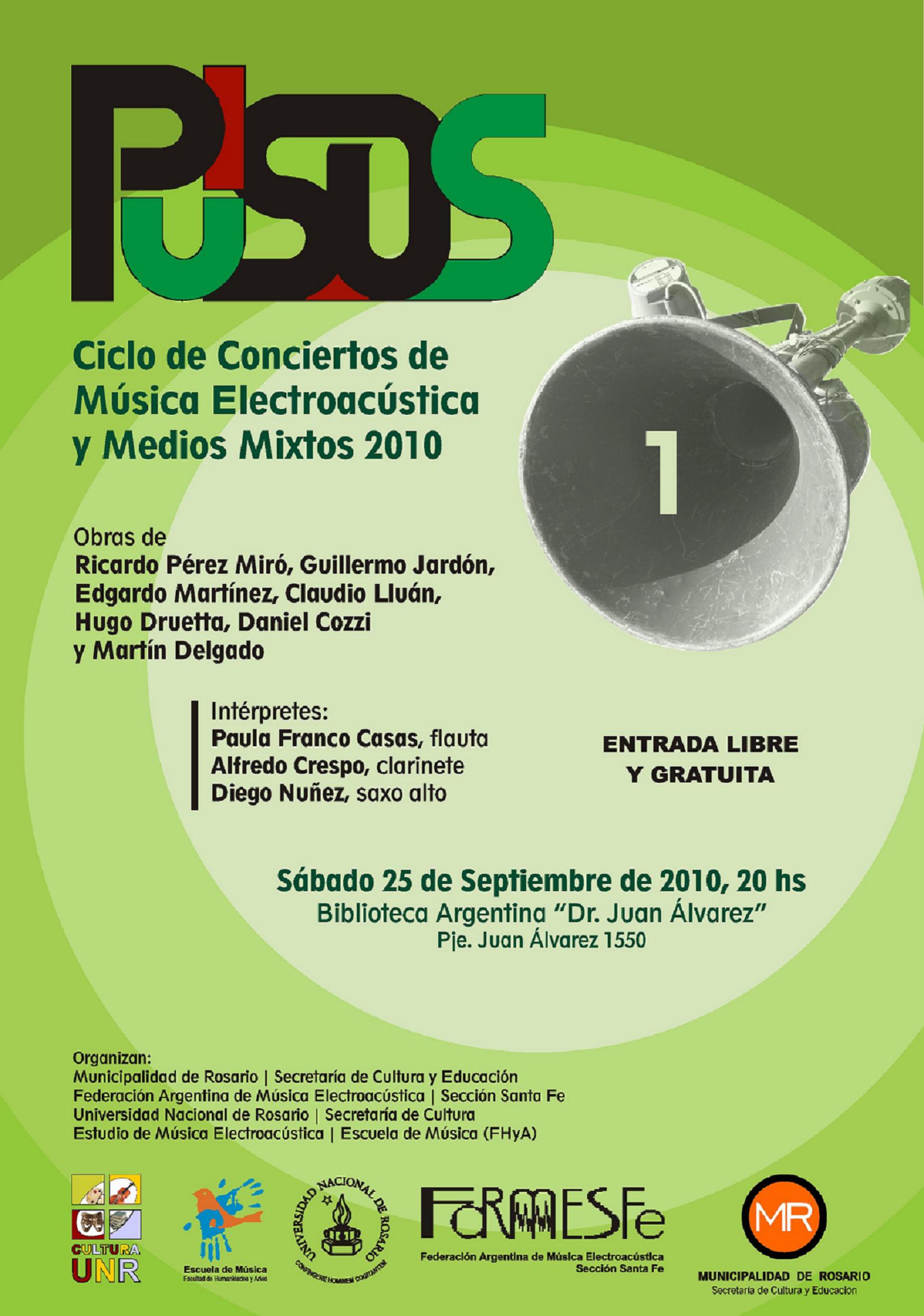 Ciclo de Conciertos de Música Electroacústica y Medios Mixtos 2010 / en Rosario, Argentina.