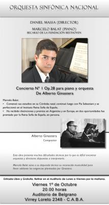 Concierto Marcelo Balat y la Orquesta Sinfonica Nacional&#8207;