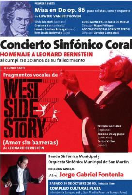 Concierto Sinfónico Coral " HOMENAJE A LEONARD BERNSTEIN " / Dirección: Mtro. Jorge Gabriel Fontenla