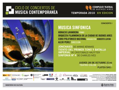 Concierto Inaugural del Ciclo de Música Contemporánea en el Teatro Colón de Bs.As.