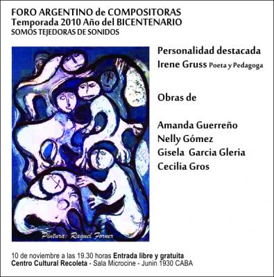 Foro Argentino de Compositoras " Temporada 2010 Año del Bicentenario "