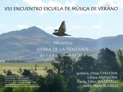 VIII° Encuentro Escuela de Música de Verano Ymcapolis 2013 en Sierra de la Ventana Provincia de Buenos Aires